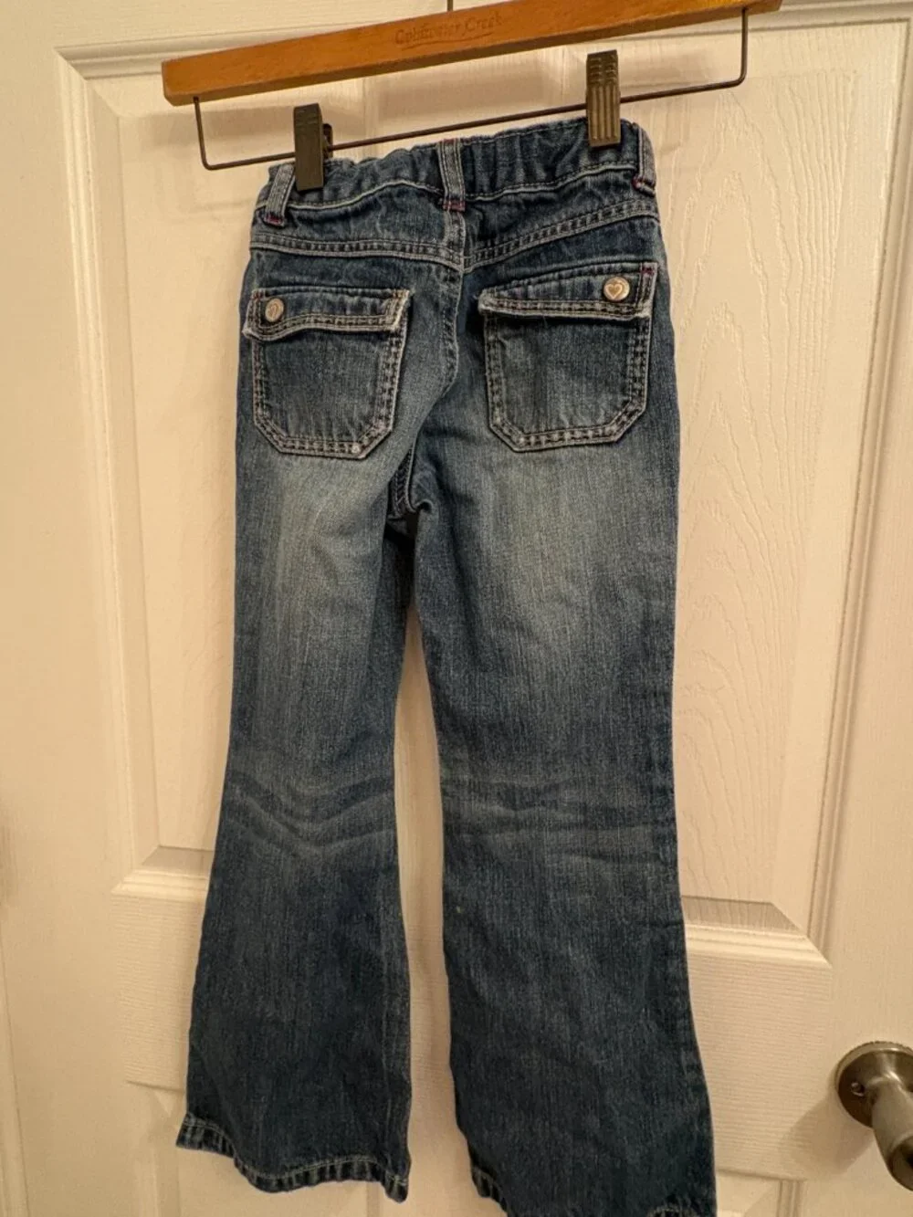 Gymboree Alpine Sweetie Flare Jeans Embroidered Hearts size 7 Slim